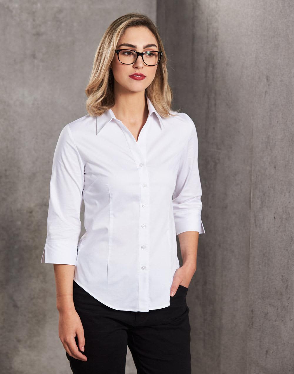 Women’s Fine Twill 3/4 Sleeve Shirt