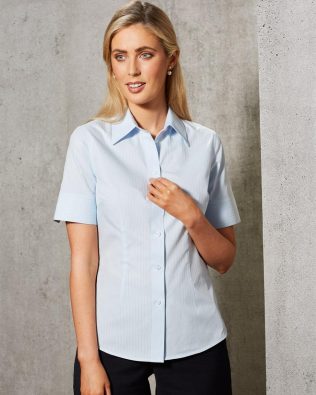 Shiny Women’s Self Stripe S/S Shirt SH-M8100S
