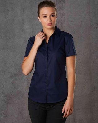 Shiny Ladies’ Dobby Striped Taped S/S Shirt SH-M8110S