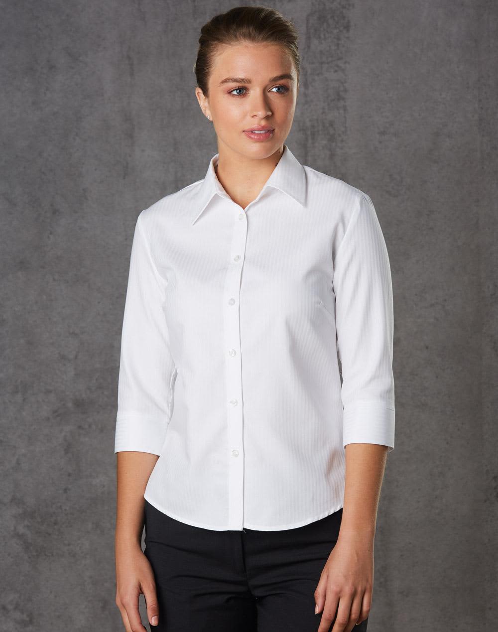 Women’s Mini Herringbone 3/4 Sleeve Shirt