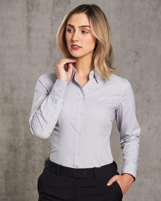 Shiny Women’s Ticking Stripe L/S Shirt SH-M8200L