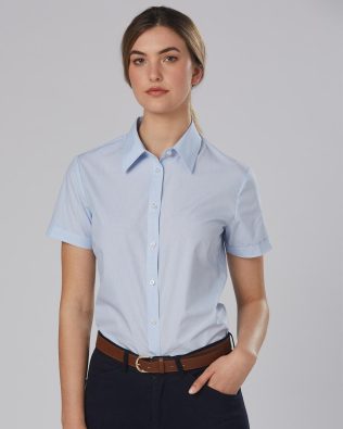 Shiny Women’s Fine Stripe S/S Shirt SH-M8211
