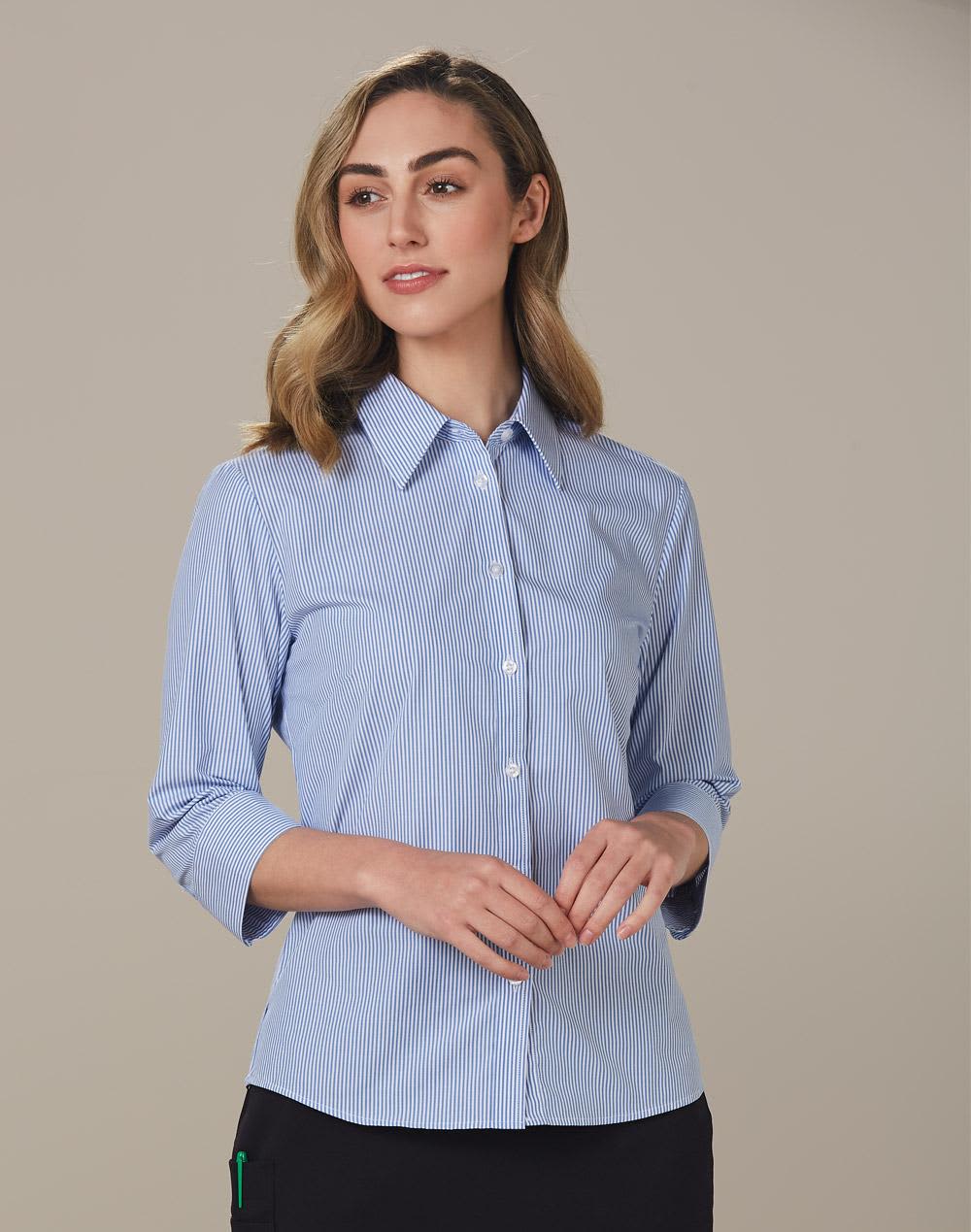 Women's Balance Stripe 3/4 Sleeve Shirt SH-M8233