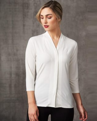 Shiny Ladies’ Mid Sleeve Shawline Knit Top SH-M8830