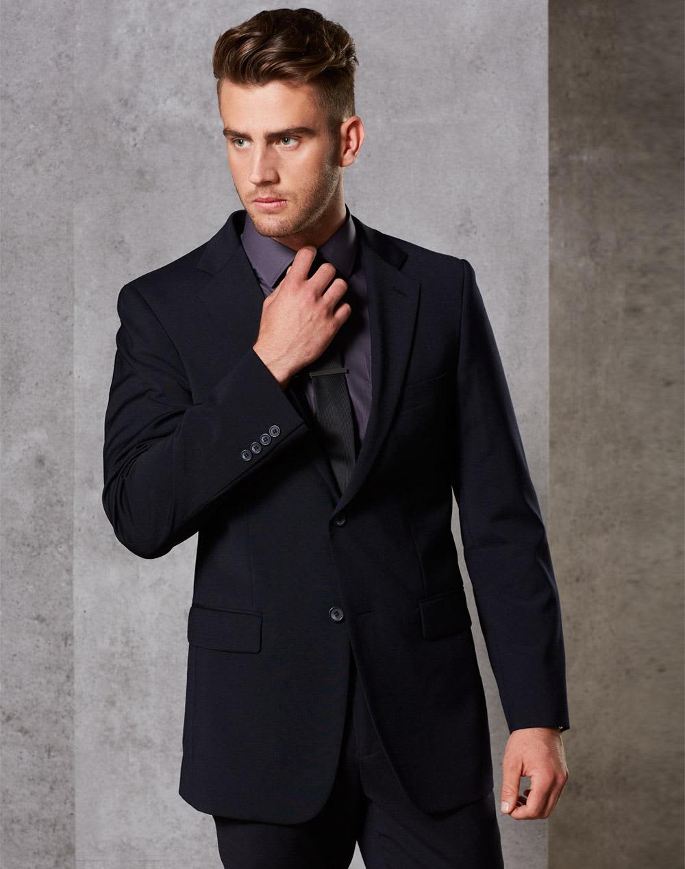 Men's Two Buttons Jacket in Wool Stretch SH-M9100