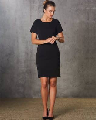 Shiny Ladies’ Poly/Viscose Stretch, Short Sleeve Dress SH-M9282