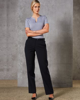 Shiny Women’s Slim Leg Flexi Waist Pants in Wool Stretch SH-M9400