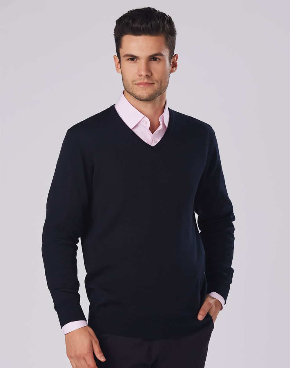 Men’s V Neck Long Sleeves Jumper