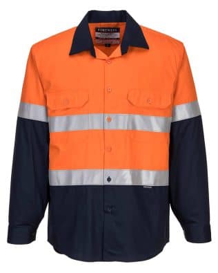 Custom Portwest FR Cotton Drill Shirt D&N