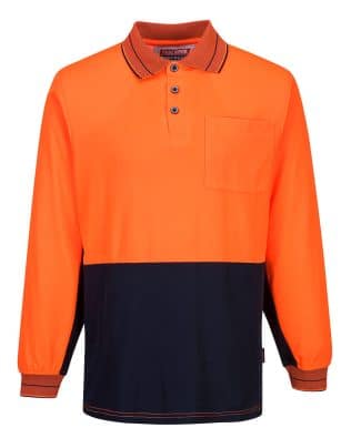 Custom Portwest Cotton Backed Polo Class D L/S