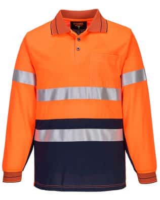 Custom Portwest Micro Mesh 2Tone Polo D&N L/S
