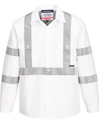 Custom Portwest Taped Night Cotton Drill Shirt
