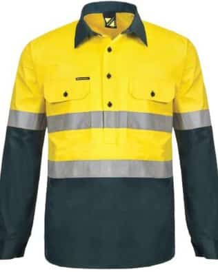 Custom Workcraft 2TONE HALF PLKET SHT W VENTED