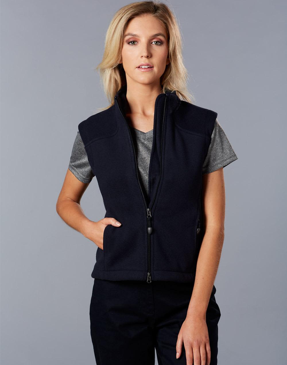 Ladies' bonded polar fleece vest SH-PF10