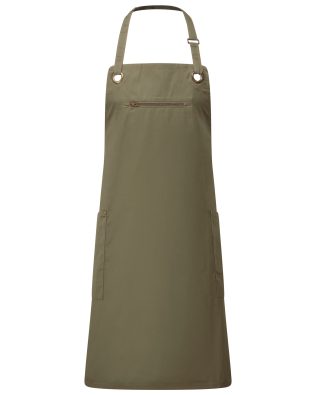 Premier Workwear Barley’ contrast stitch sustainable bib apron C3-PR121