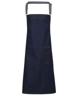 Premier Workwear District waxed-look denim bib apron C3-PR134