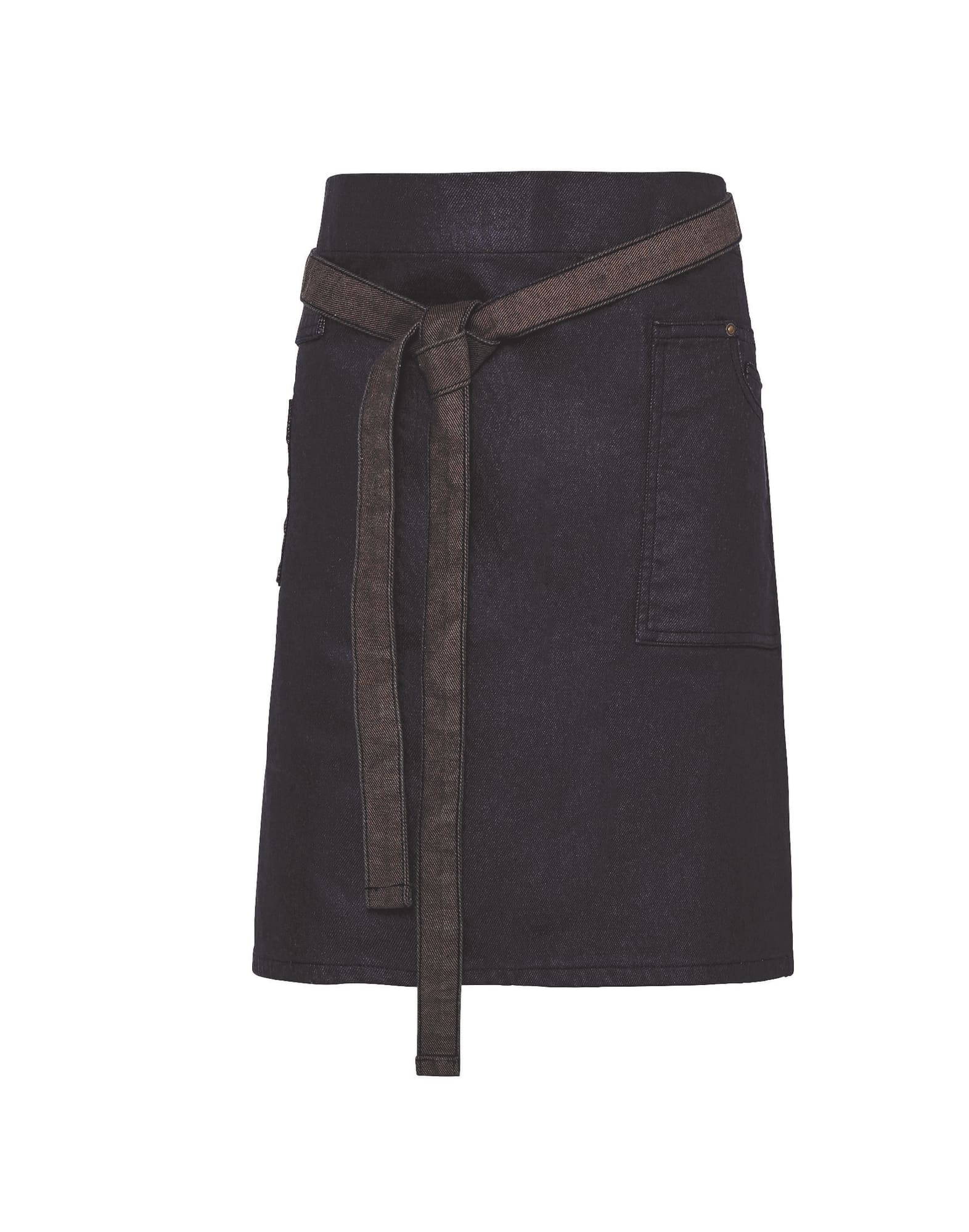 Division Waxed-look Denim Waist Apron