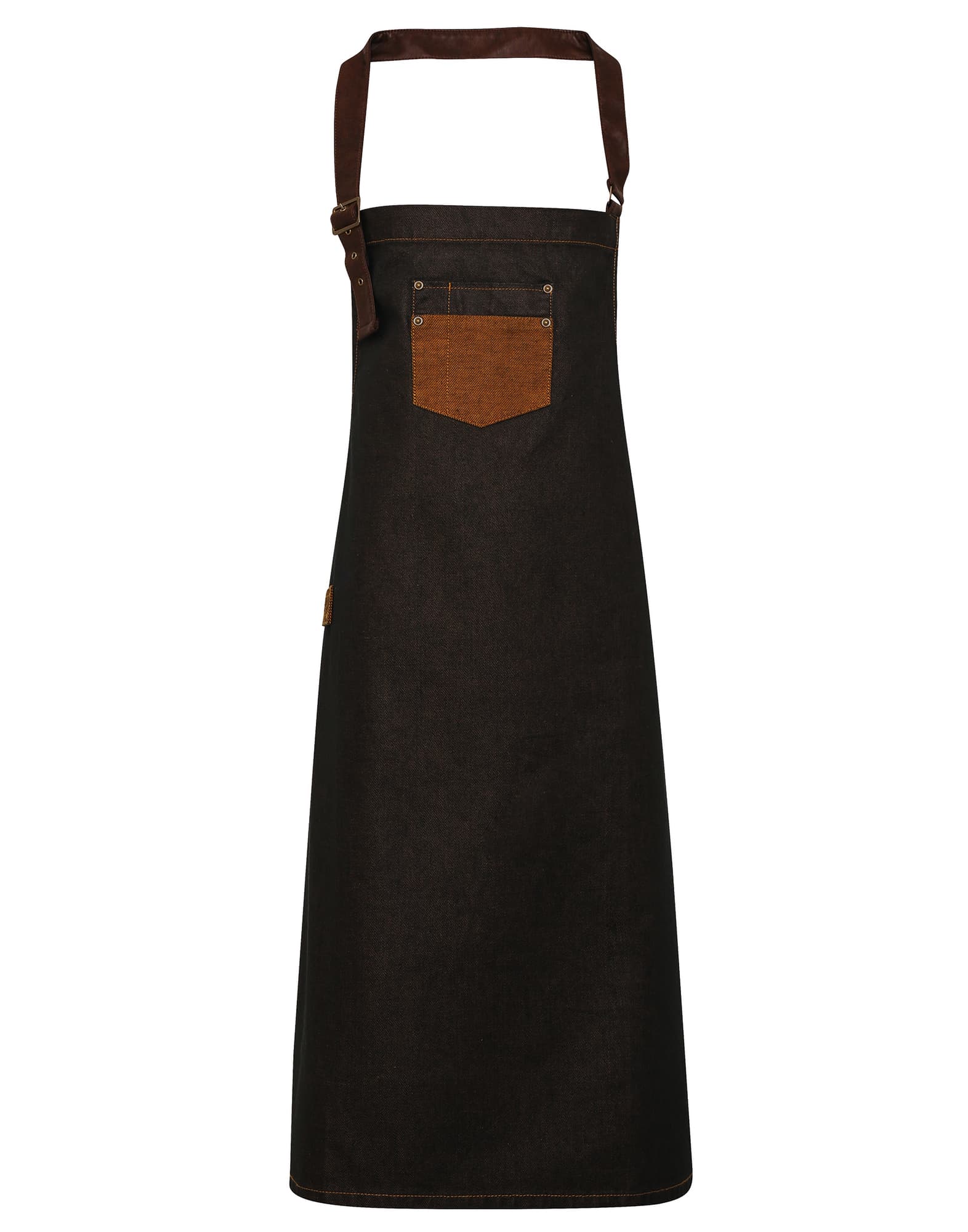 Division waxed-look denim bib apron C3-PR136