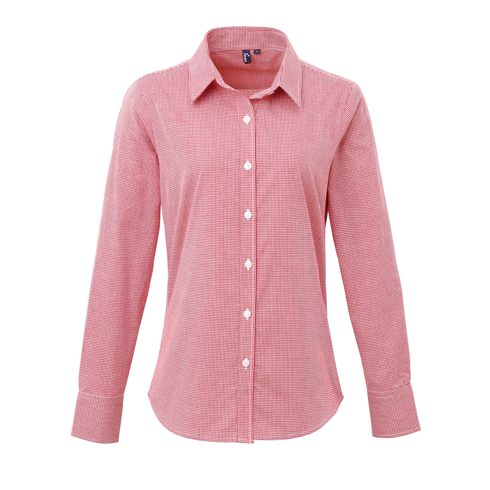 Women's microcheck (gingham) l/s cotton shirt C3-PR320