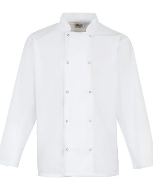 Premier Workwear Studded front long sleeve chef’s jacket C3-PR665