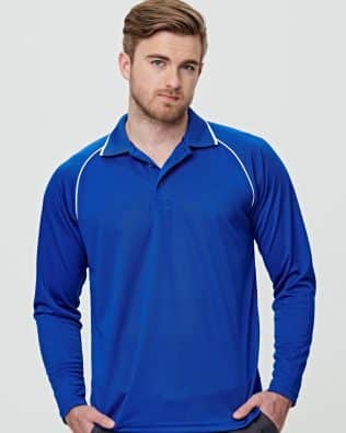 Shiny Men’s cooldry raglan L/S polo SH-PS43