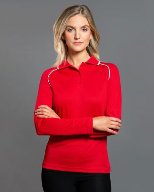 Shiny Ladies’ cooldry raglan L/S polo SH-PS44