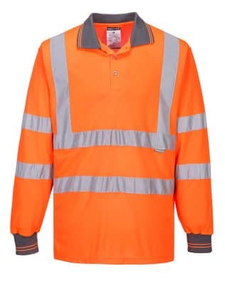 Custom Portwest Hi-Vis Polo Shirt L/S