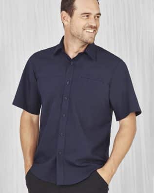 Custom Biz Care Oasis Mens Plain Short Sleeve Shirt FA-SH3603