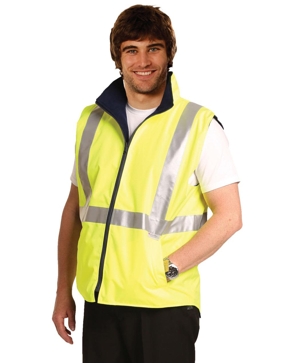 Hi Vis Reversible Safety Vest With 3 M Tapes