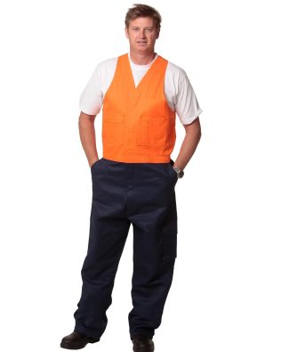 Shiny Hi-His Two Tone Men’s Cotton Drill Action Back Overall-Stout SH-SW202