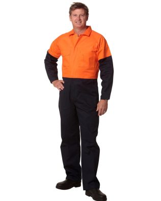 Shiny Hi-Vis Two Tone Men’s Cotton Drill Coverall-Regular SH-SW204