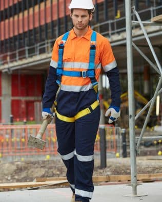 Shiny Hi-Vis Men’s Light Weight Cotton Coverall with 3M Tape-Regular SH-SW207