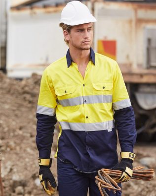 Shiny Hi-Vs cotton drill shirt 3M tape SH-SW60