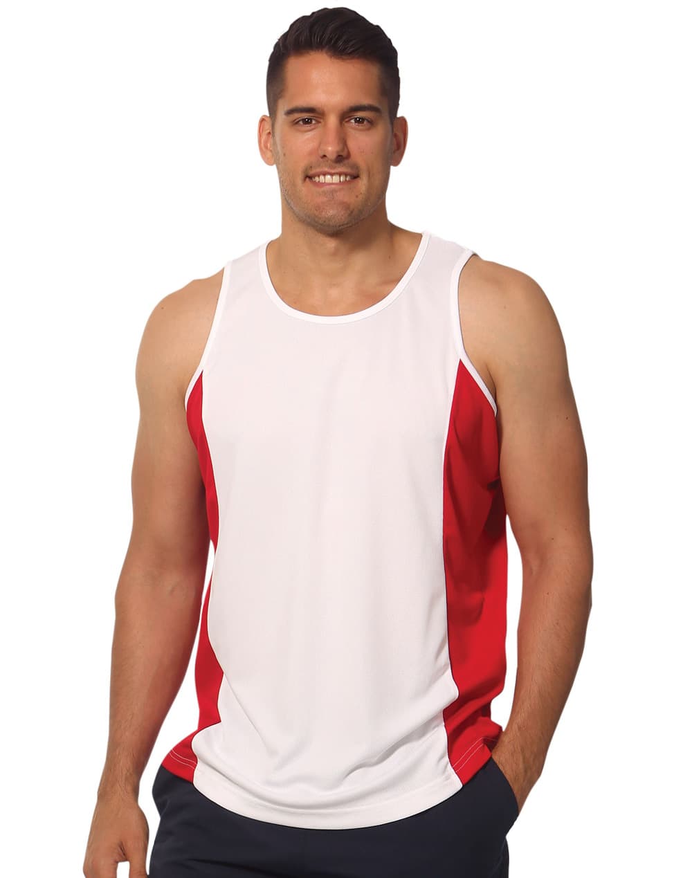 Men's cooldry contrast mesh singlet SH-TS19