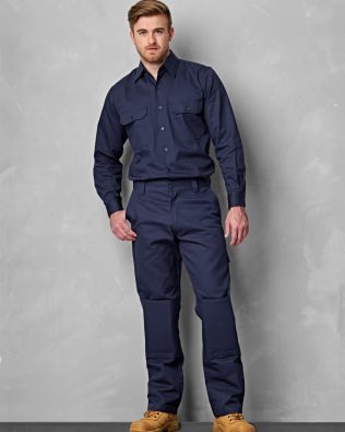 Shiny Men’s Cotton Drill Pre-shrunk Cargo Pants With Knee Pads SH-WP03