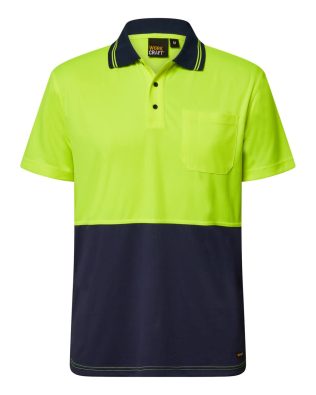 Custom Workcraft HI VIS TWO TONE SS POLO POCKET
