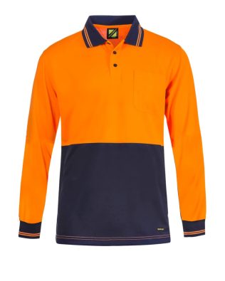 Custom Workcraft HI VIS LIGHT WEIGHT LS POLO