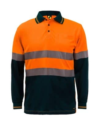Custom Workcraft HI VIS TWO TONE LS POLO & TAPE