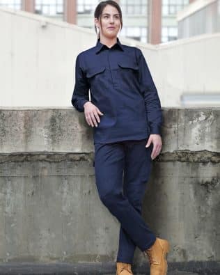 Shiny Cool-Breeze Closed Front L/S Work Shirt SH-WT12