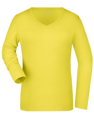 James & Nicholson Ladies’ Stretch V-Shirt Long-Sleeved C3-JN929