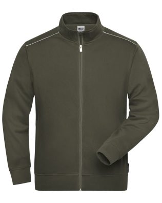 James & Nicholson Men’s Workwear Sweat-Jacket – Solid – C3-JN894-4XL-6XL