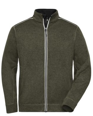 James & Nicholson Men’s Knitted Workwear Fleece Jacket – Solid – C3-JN898-4XL-6XL
