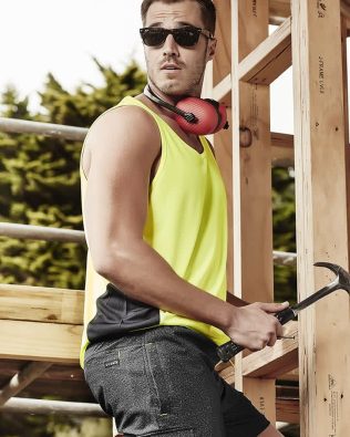 Custom Syzmik Mens Hi Vis Squad Singlet FA-ZH239