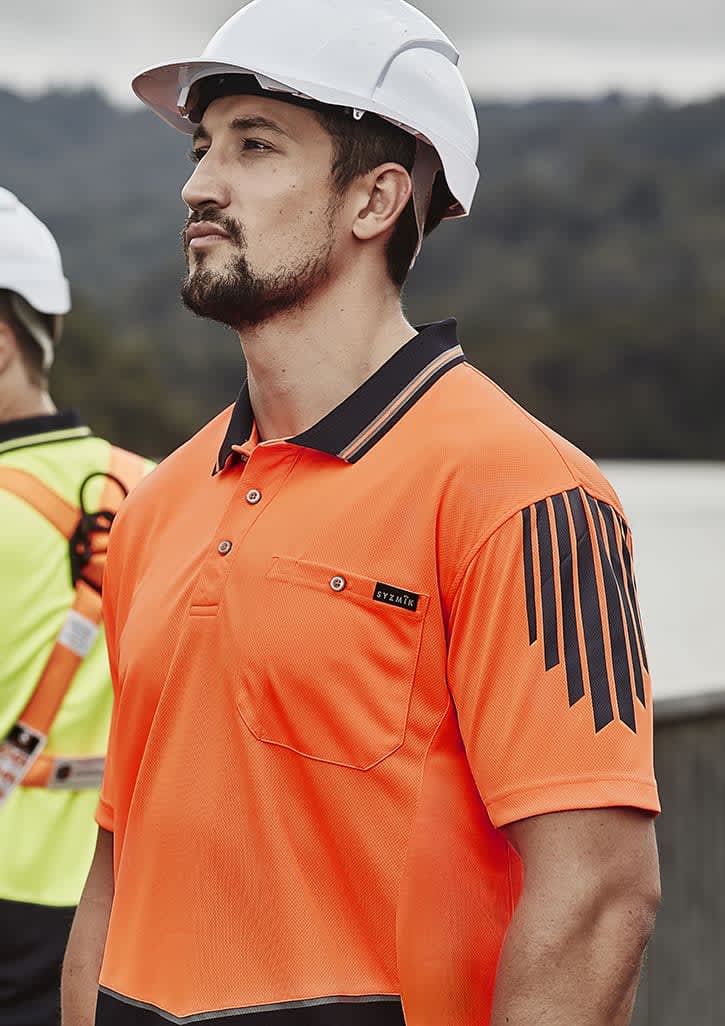 Mens Hi Vis Flux Short Sleeve Polo