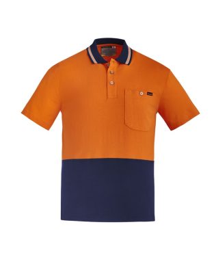 Custom Syzmik Mens Hi Vis Cotton Short Sleeve Polo FA-ZH435