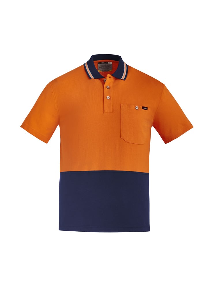 Mens Hi Vis Cotton Short Sleeve Polo