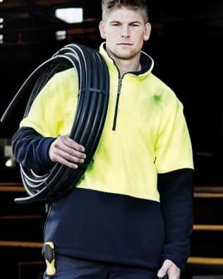 Custom Syzmik Unisex Hi Vis 1/2 Zip Polar Fleece Pullover FA-ZT460