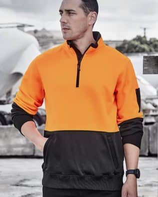 Custom Syzmik Unisex Hi Vis 1/2 Zip Pullover FA-ZT476