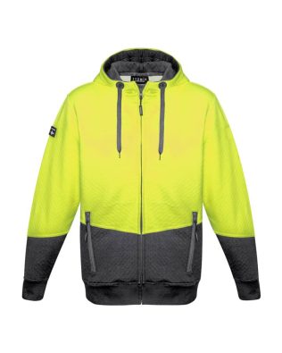 Custom Syzmik Unisex Hi Vis Textured Jacquard Full Zip Hoodie FA-ZT478