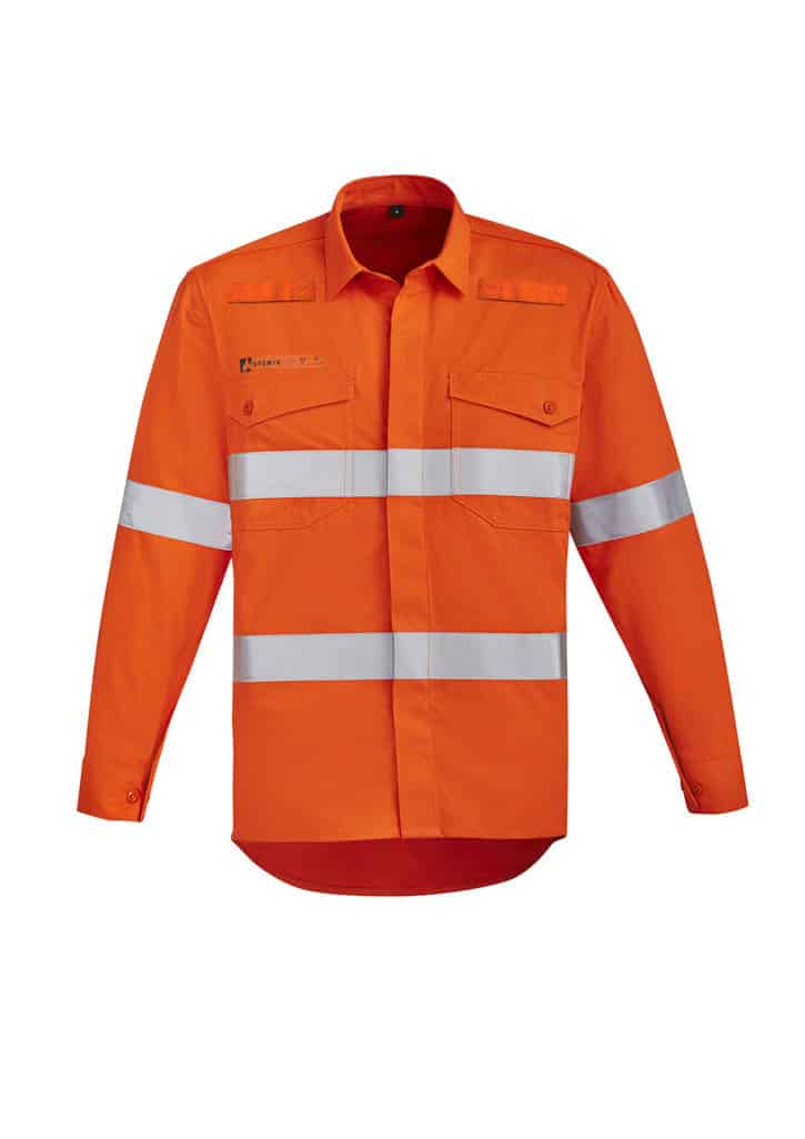 Mens Orange Flame Hi Vis Open Front Shirt – Hoop Taped